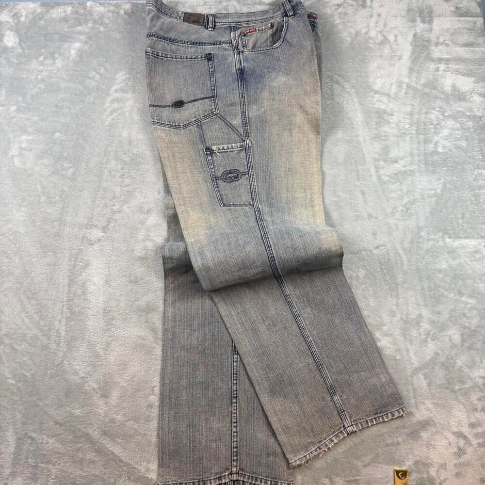 Ecko-unltd Men's Blue and Grey Jeans